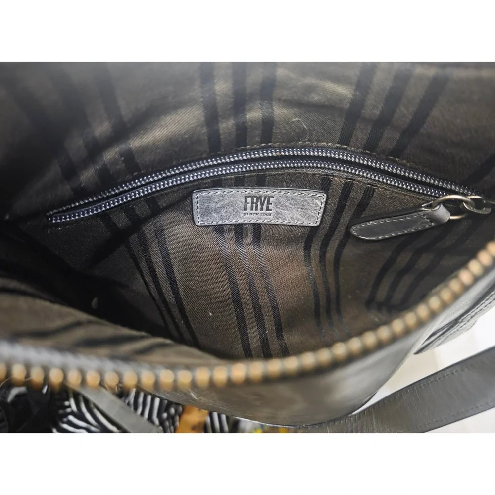 Frye Melissa Crossbody Bag Slate Grey Distressed Leather Adjustable Strap